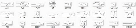Иконки оружие для сайта cs и css (PNG - маленькие)
