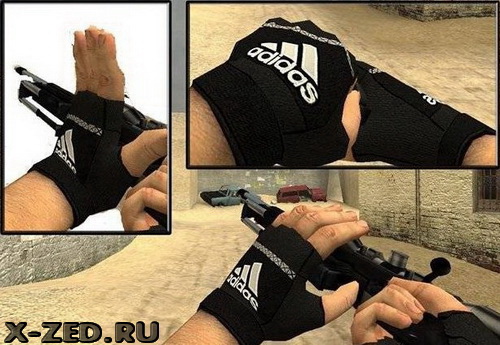 Модель черных перчаток Adidas для css - Скачать